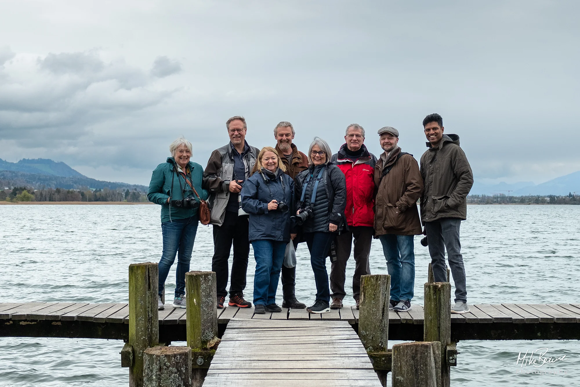 Group of photographers at lake Pfäffikersee Switzerland