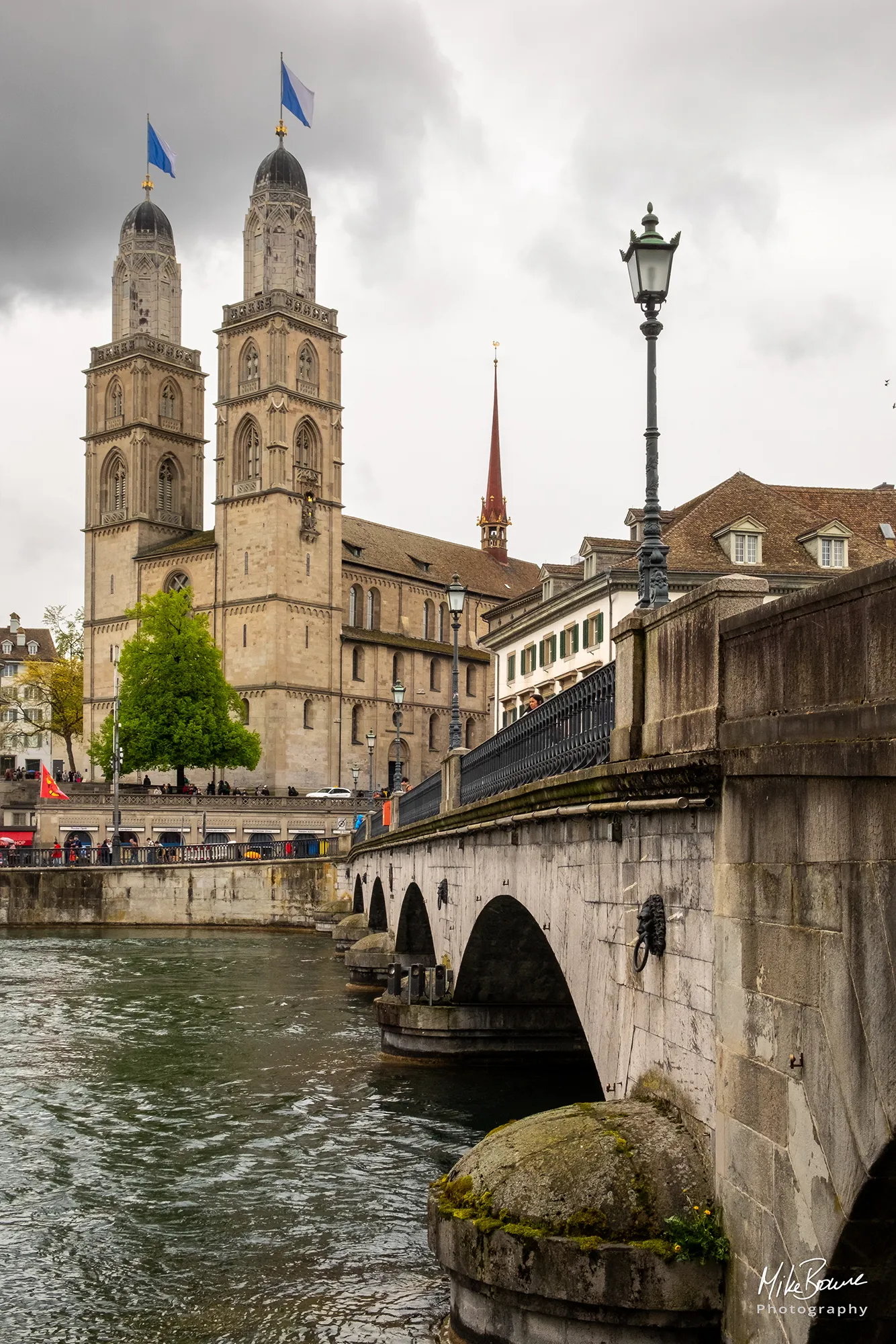 Grossmünster and bridge in Zurich