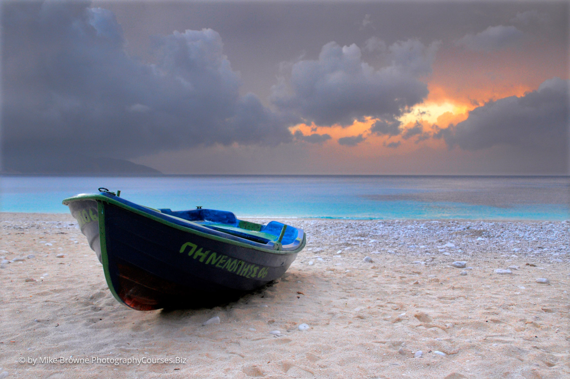 boat at sunset
