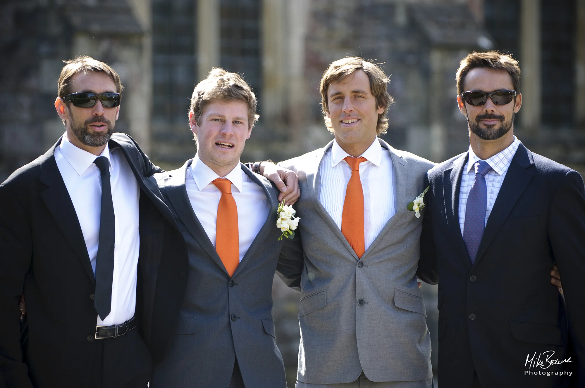 Man with his ushers before the wedding